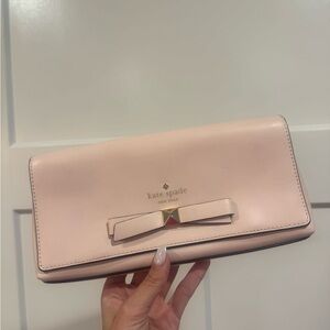 Kate Spade Blush Pink Clutch with Bow Accent